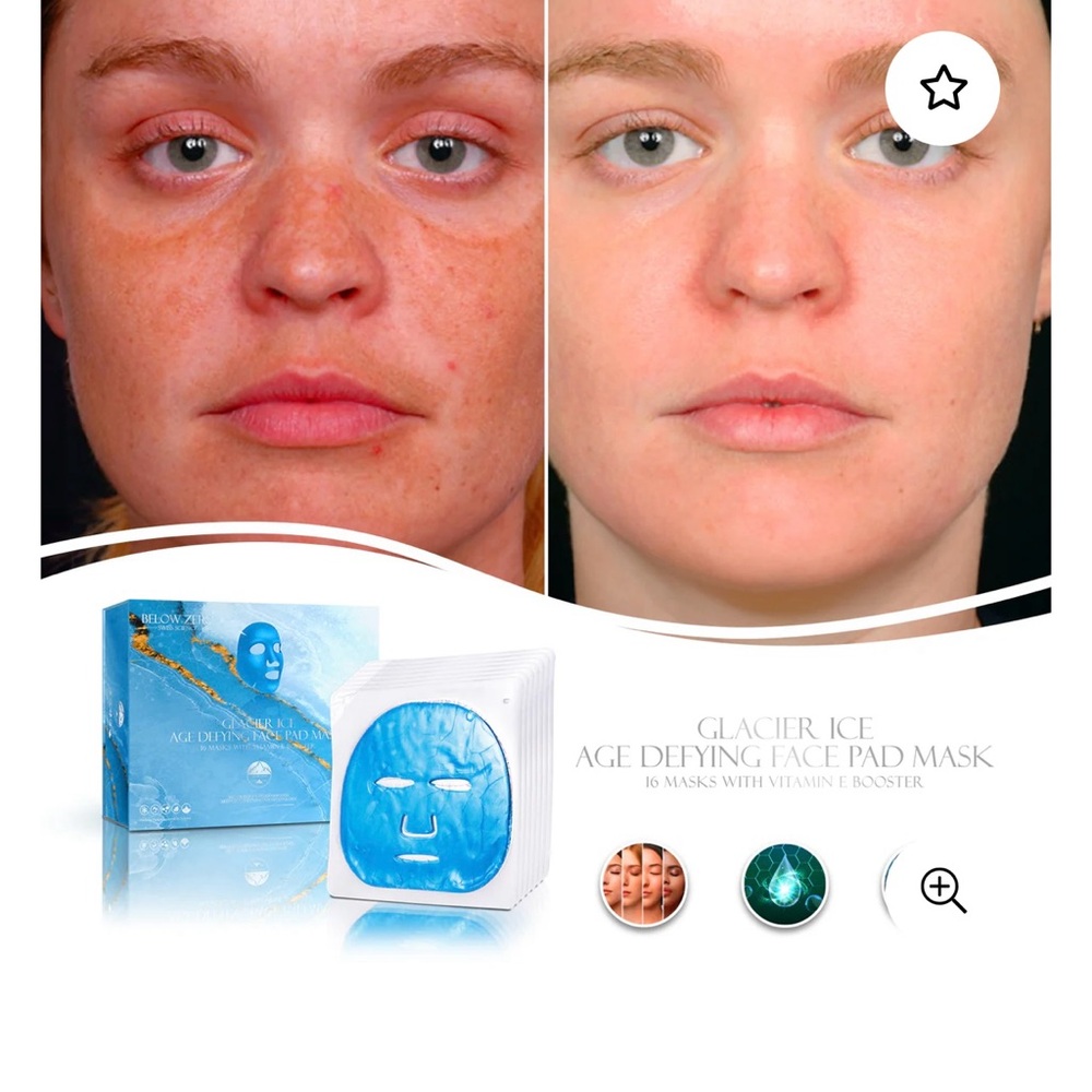 Glacier Ice Age Defying Face Pad Mask - Blue
